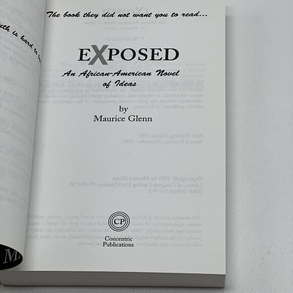 SIGNED Exposed An African American Novel of Ideas Maurice Glenn 1998 - Picture 4 of 5